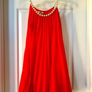 Ya Los Angeles coral pleated dress